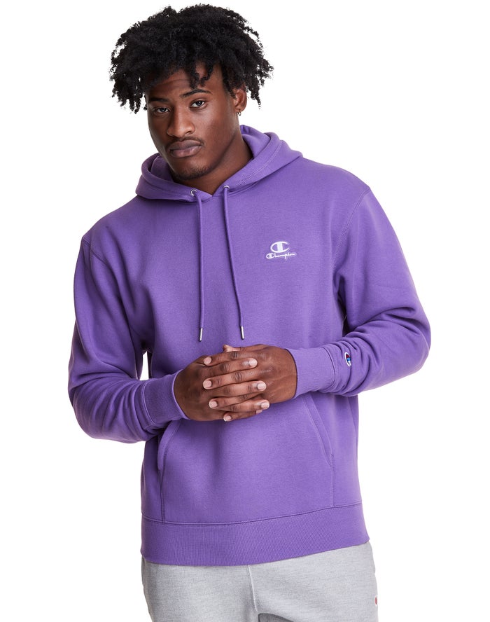 Champion Classic Fleece Embroidered Applique Logo - Miesten Violetit Huppari - Suomi 7432596-SY